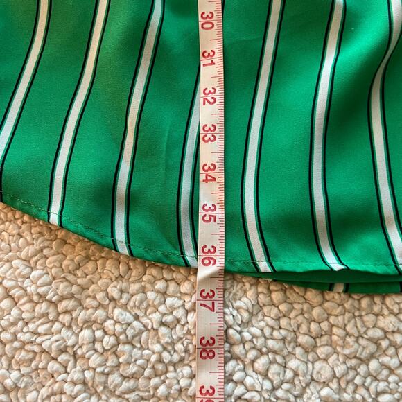 Monteau Green and White Stripe Summer Dress Small - Picture 12 of 12